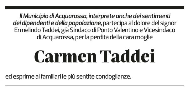 Annuncio funebre Carmen Taddei