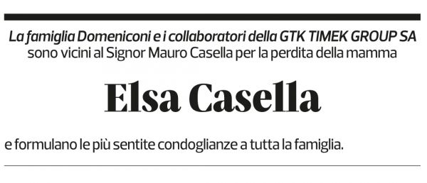 Annuncio funebre Elsa Casella