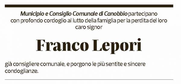Annuncio funebre Franco Lepori