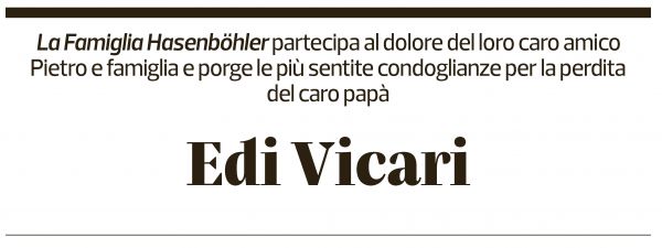 Annuncio funebre Edi Vicari