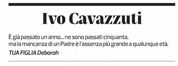 Annuncio funebre Ivo Cavazzuti