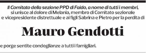 Annuncio funebre Mauro Gendotti