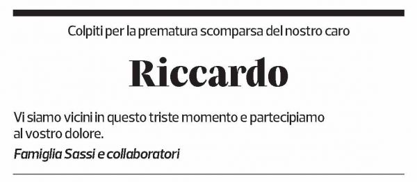 Annuncio funebre Riccardo Zanon