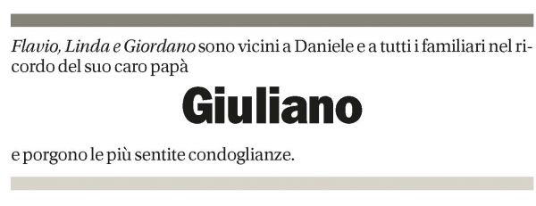 Annuncio funebre Giuliano Amadò