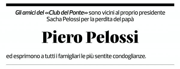 Annuncio funebre Piero Pelossi