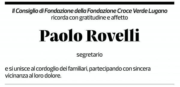 Annuncio funebre Paolo Rovelli