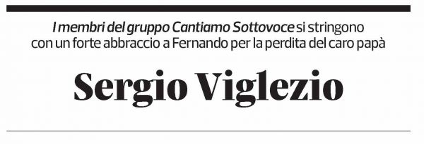 Annuncio funebre Sergio Viglezio