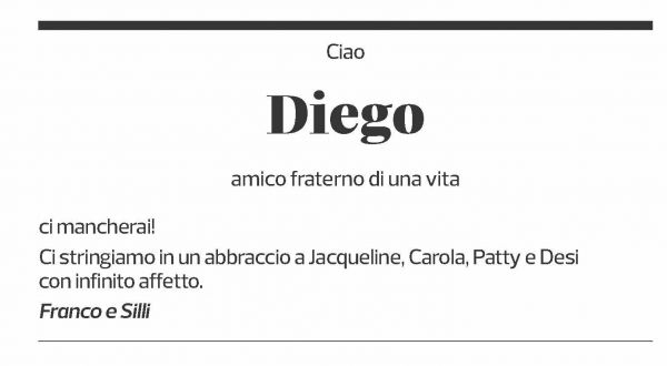 Annuncio funebre Diego Lissi