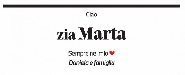 Annuncio funebre Marta Vassalli