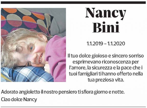 Annuncio funebre Nancy Bini