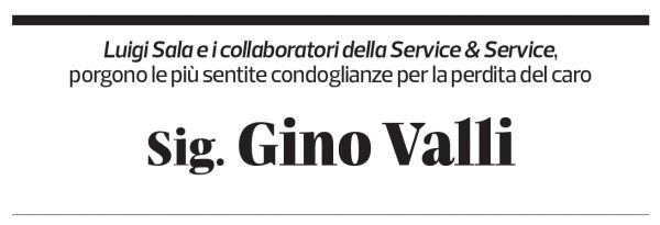 Annuncio funebre Gino Valli