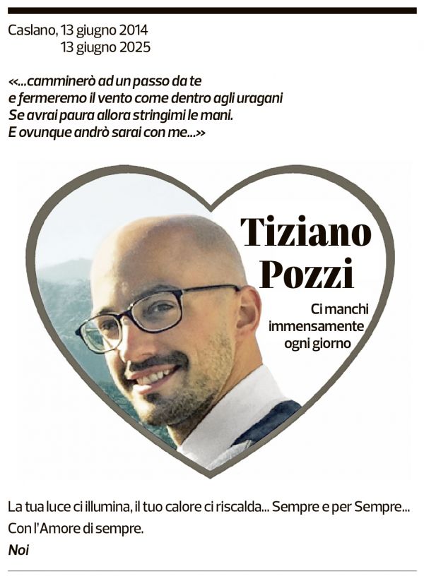 Annuncio funebre Tiziano Pozzi