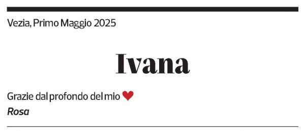 Annuncio funebre Ivana Rossi