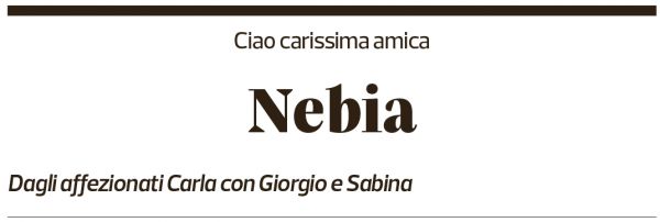 Annuncio funebre Nebia 