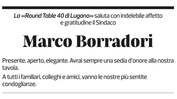 Annuncio funebre Marco Borradori