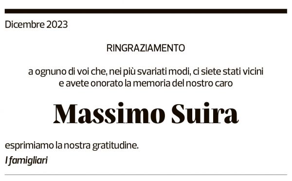 Annuncio funebre Massimo Suira