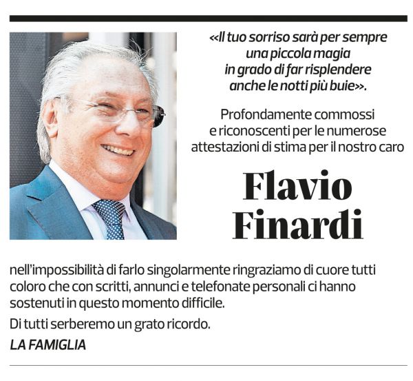 Annuncio funebre Flavio Finardi