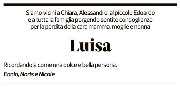 Annuncio funebre Luisa Foletti Mini