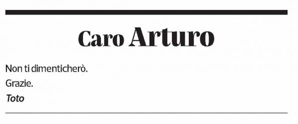 Annuncio funebre Arturo Corti