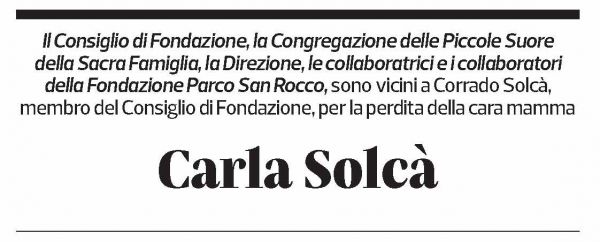 Annuncio funebre Carla Solcà