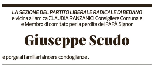 Annuncio funebre Giuseppe Scudo