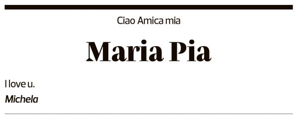 Annuncio funebre Maria Pia Boccardo