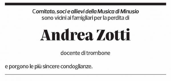 Annuncio funebre Andrea Zotti