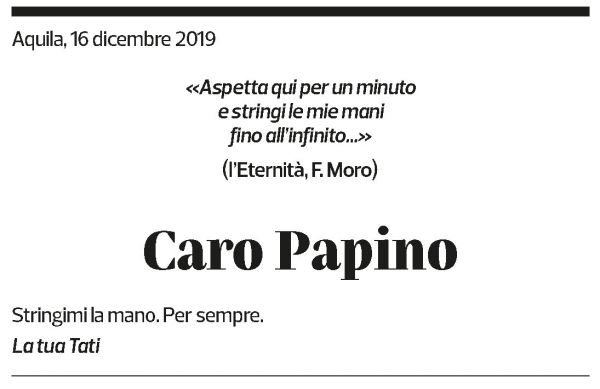 Annuncio funebre Gianbattista Pinotti