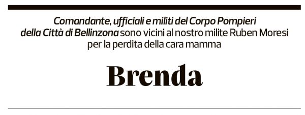 Annuncio funebre Brenda Moresi