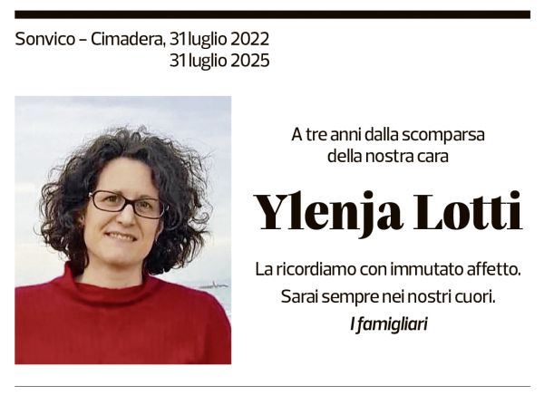 Annuncio funebre Ylenia Lotti