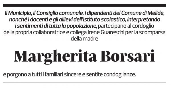 Annuncio funebre Margherita Borsari