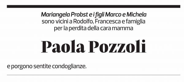 Annuncio funebre Paola Pozzoli