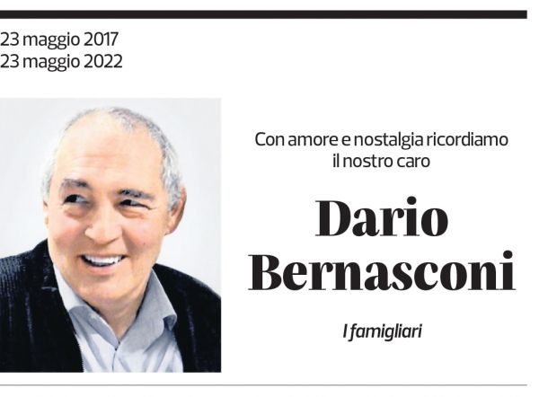 Annuncio funebre Dario Bernasconi