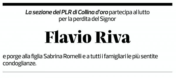 Annuncio funebre Flavio Riva