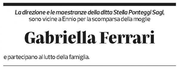 Annuncio funebre Gabriella Clelia Antonia Ferrari