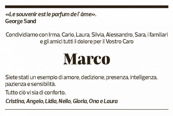 Annuncio funebre Marco Zucchi