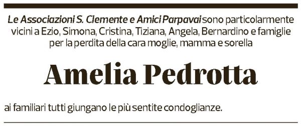 Annuncio funebre Amelia Pedrotta