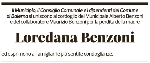 Annuncio funebre Loredana Benzoni