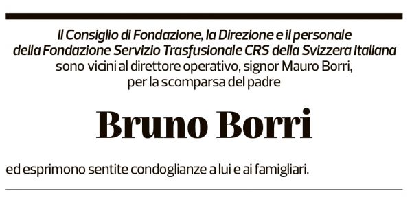 Annuncio funebre Bruno Borri