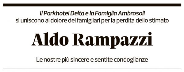 Annuncio funebre Aldo Rampazzi