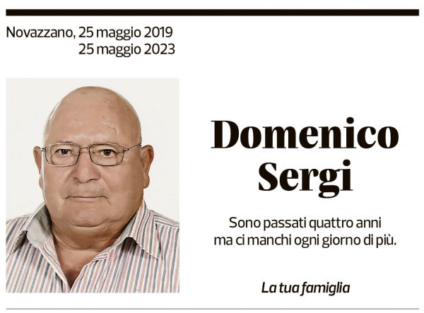 Annuncio funebre Domenico Sergi