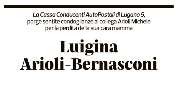 Annuncio funebre Luigina Arioli-bernasconi