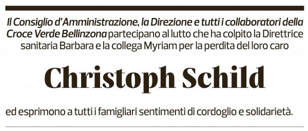 Annuncio funebre Christoph Schild