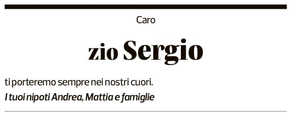 Annuncio funebre Sergio Triacca