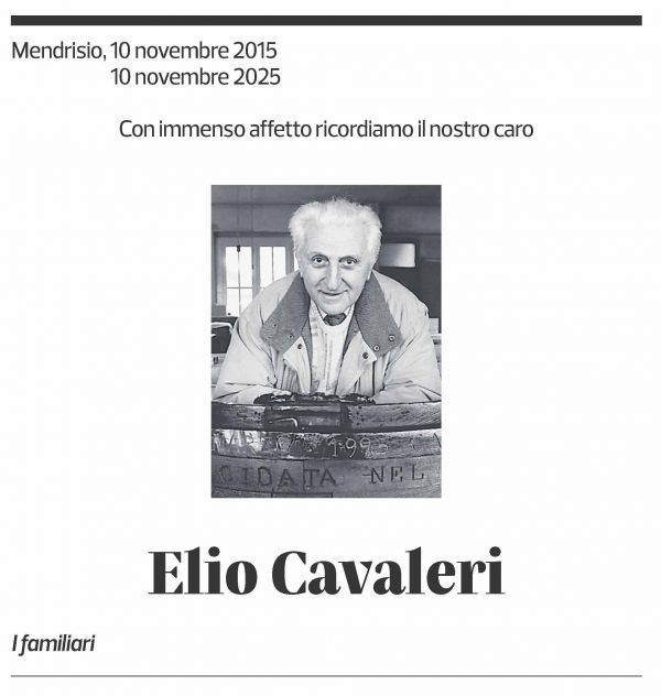 Annuncio funebre Elio Cavaleri