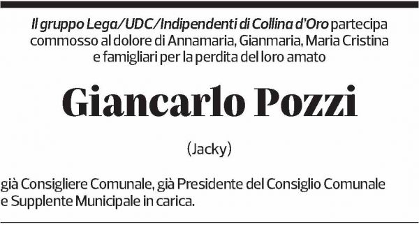 Annuncio funebre Giancarlo Pozzi