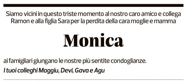 Annuncio funebre Monica Martignoni