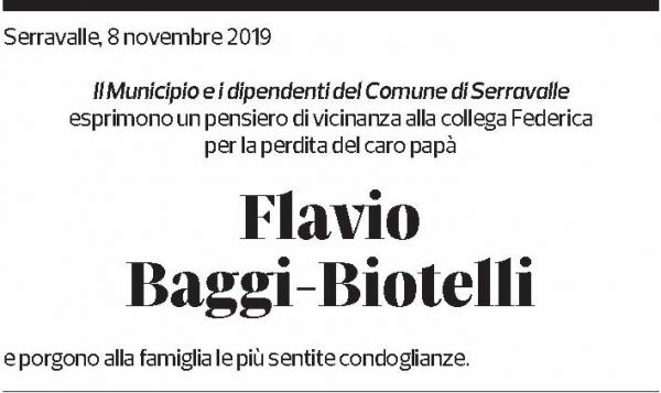 Annuncio funebre Flavio Baggi-biotelli