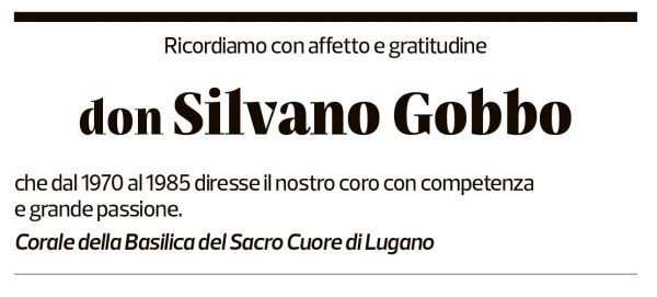 Annuncio funebre Silvano Gobbo