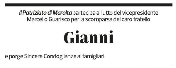 Annuncio funebre Gianni 